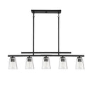 Five Light Linear Chandelier<br /><span style="color:#4AB0CE;">Entrega: 4-10 dias en USA</span><br /><span style="color:#4AB0CE;font-size:60%;">PREGUNTE POR ENTREGA EN PANAMA</span><br />Collection: Calhoun<br />Finish: Matte Black