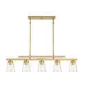 Five Light Linear Chandelier<br /><span style="color:#4AB0CE;">Entrega: 4-10 dias en USA</span><br /><span style="color:#4AB0CE;font-size:60%;">PREGUNTE POR ENTREGA EN PANAMA</span><br />Collection: Calhoun<br />Finish: Warm Brass
