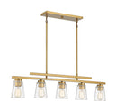 Five Light Linear Chandelier<br /><span style="color:#4AB0CE;">Entrega: 4-10 dias en USA</span><br /><span style="color:#4AB0CE;font-size:60%;">PREGUNTE POR ENTREGA EN PANAMA</span><br />Collection: Calhoun<br />Finish: Warm Brass