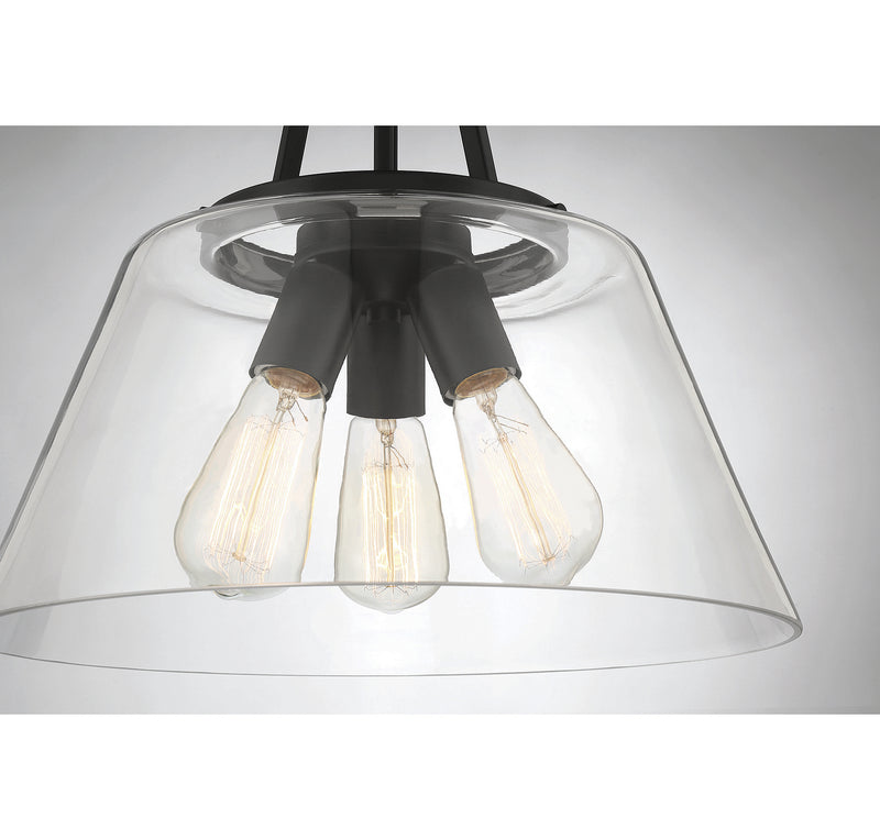 Savoy House - 7-1025-3-89 - Three Light Pendant - Calhoun - Matte Black