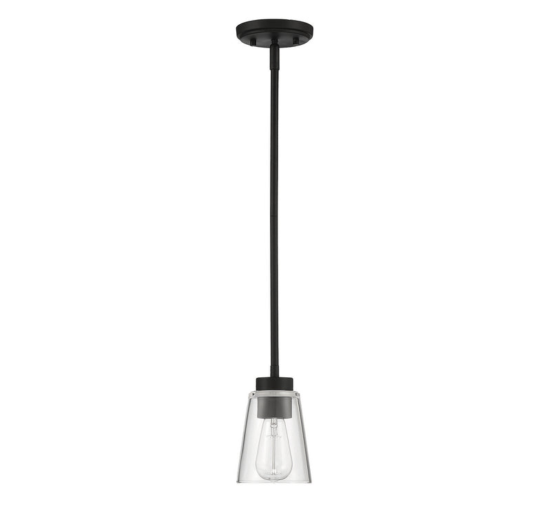 One Light Mini-Pendant<br /><span style="color:#4AB0CE;">Entrega: 2-3 semanas en USA</span><br /><span style="color:#4AB0CE;font-size:60%;">PREGUNTE POR ENTREGA EN PANAMA</span><br />Collection: Calhoun<br />Finish: Matte Black