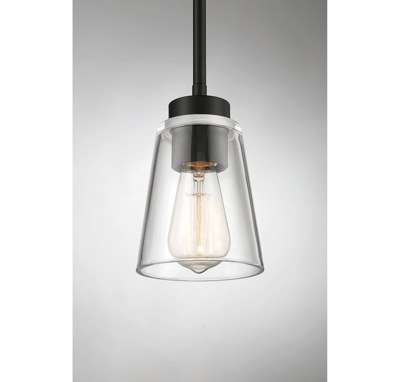 Savoy House - 7-1026-1-89 - One Light Mini-Pendant - Calhoun - Matte Black