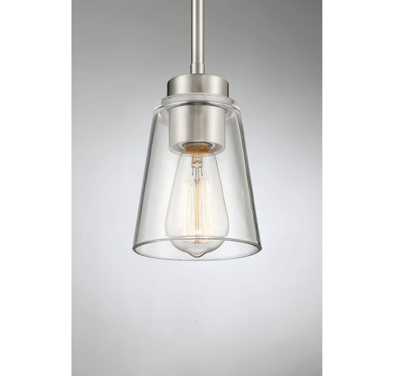 Savoy House - 7-1026-1-SN - One Light Mini-Pendant - Calhoun - Satin Nickel