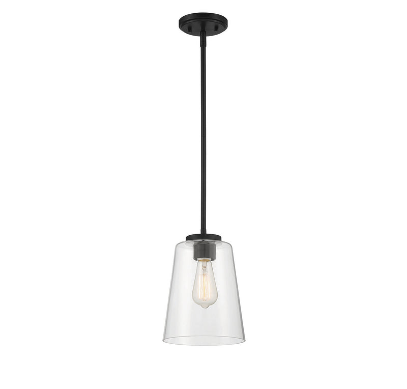 One Light Mini-Pendant<br /><span style="color:#4AB0CE;">Entrega: 4-10 dias en USA</span><br /><span style="color:#4AB0CE;font-size:60%;">PREGUNTE POR ENTREGA EN PANAMA</span><br />Collection: Calhoun<br />Finish: Matte Black