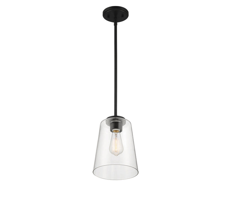 One Light Mini-Pendant<br /><span style="color:#4AB0CE;">Entrega: 4-10 dias en USA</span><br /><span style="color:#4AB0CE;font-size:60%;">PREGUNTE POR ENTREGA EN PANAMA</span><br />Collection: Calhoun<br />Finish: Matte Black