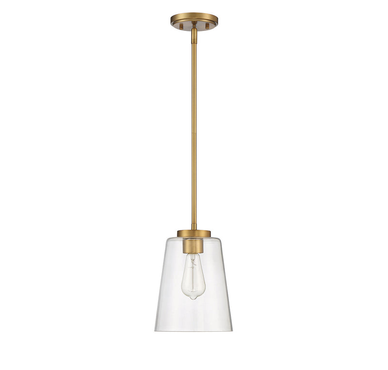 One Light Mini-Pendant<br /><span style="color:#4AB0CE;">Entrega: 4-10 dias en USA</span><br /><span style="color:#4AB0CE;font-size:60%;">PREGUNTE POR ENTREGA EN PANAMA</span><br />Collection: Calhoun<br />Finish: Warm Brass