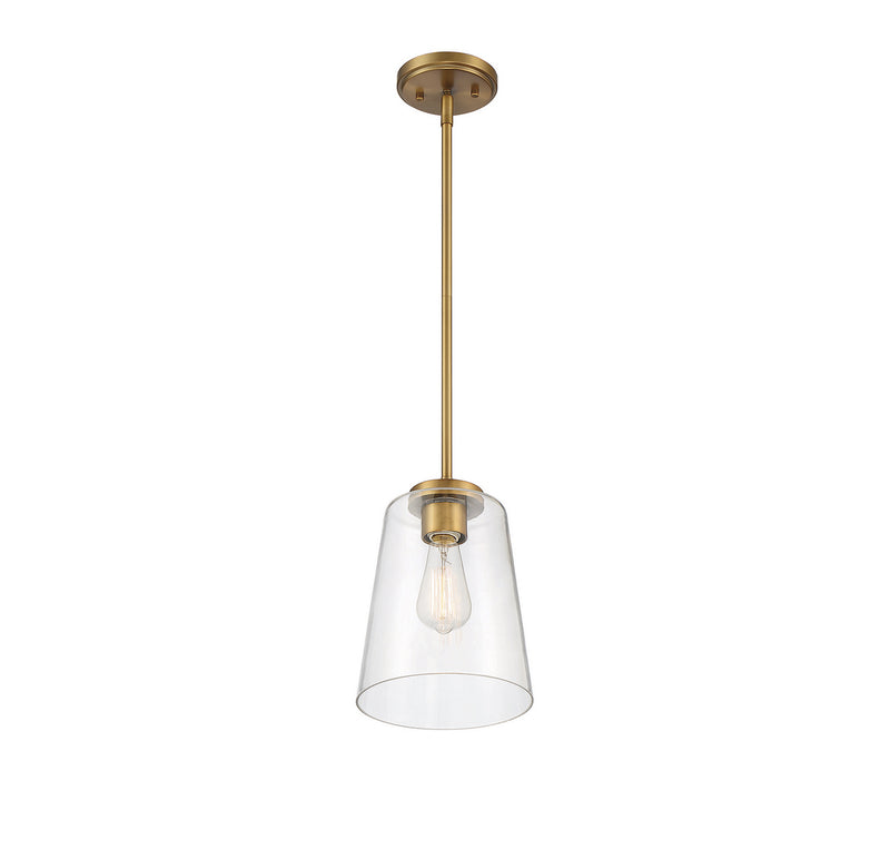 One Light Mini-Pendant<br /><span style="color:#4AB0CE;">Entrega: 4-10 dias en USA</span><br /><span style="color:#4AB0CE;font-size:60%;">PREGUNTE POR ENTREGA EN PANAMA</span><br />Collection: Calhoun<br />Finish: Warm Brass