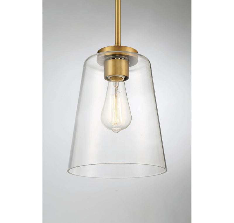 Savoy House - 7-1027-1-322 - One Light Mini-Pendant - Calhoun - Warm Brass