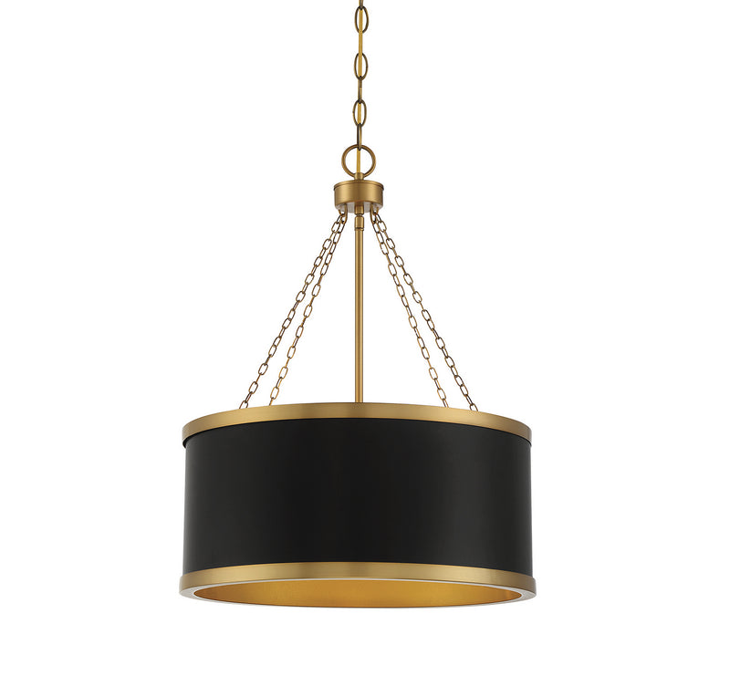 Six Light Pendant<br /><span style="color:#4AB0CE;">Entrega: 4-10 dias en USA</span><br /><span style="color:#4AB0CE;font-size:60%;">PREGUNTE POR ENTREGA EN PANAMA</span><br />Collection: Delphi<br />Finish: Black with Warm Brass Accents