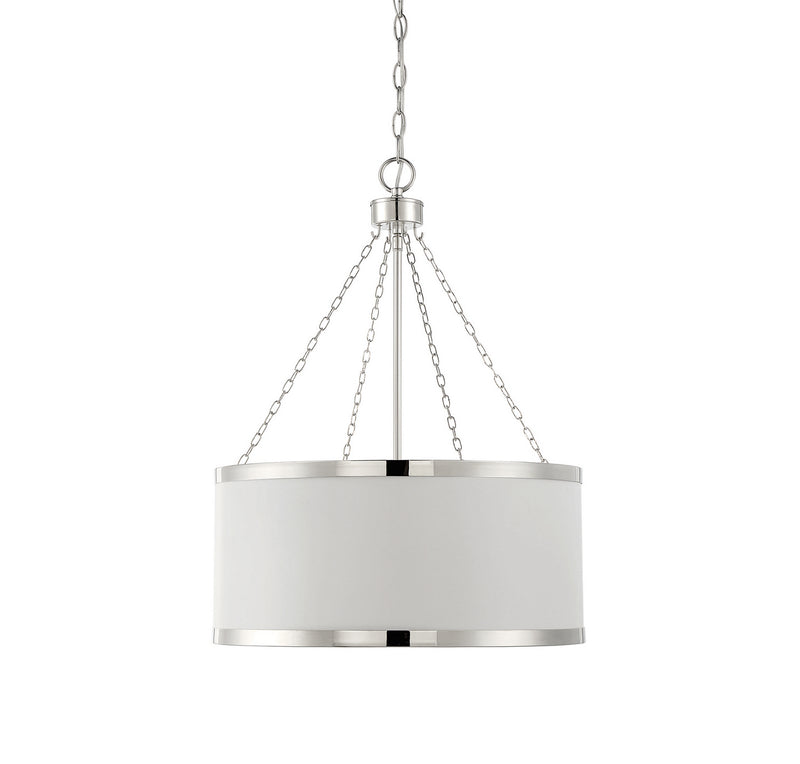 Six Light Pendant<br /><span style="color:#4AB0CE;">Entrega: 4-10 dias en USA</span><br /><span style="color:#4AB0CE;font-size:60%;">PREGUNTE POR ENTREGA EN PANAMA</span><br />Collection: Delphi<br />Finish: White with Polished Nickel Acccents