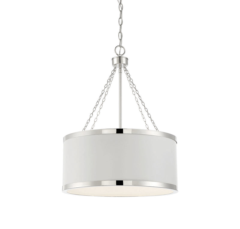 Six Light Pendant<br /><span style="color:#4AB0CE;">Entrega: 4-10 dias en USA</span><br /><span style="color:#4AB0CE;font-size:60%;">PREGUNTE POR ENTREGA EN PANAMA</span><br />Collection: Delphi<br />Finish: White with Polished Nickel Acccents