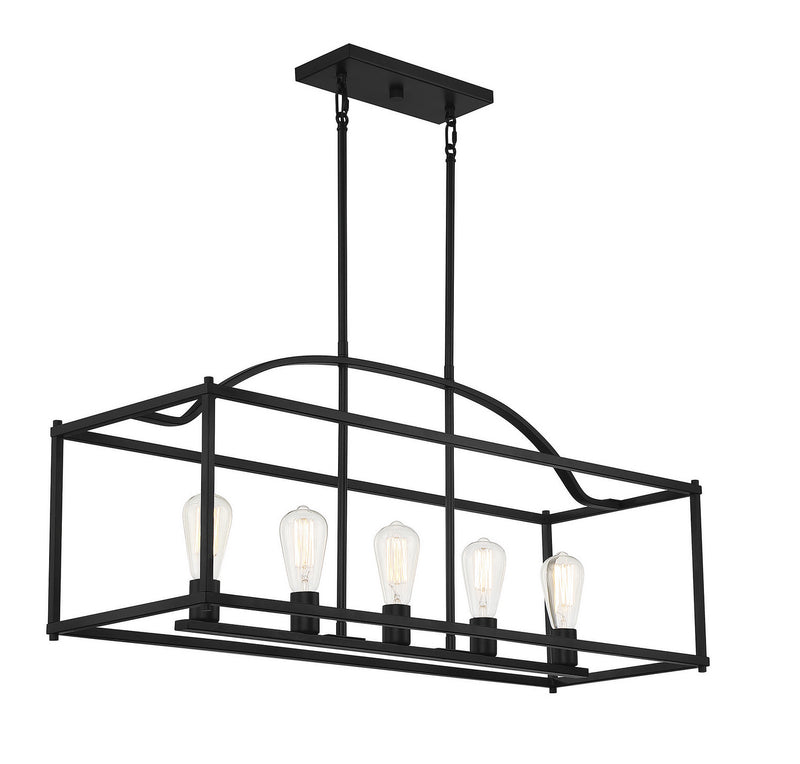 Five Light Linear Chandelier<br /><span style="color:#4AB0CE;">Entrega: 4-10 dias en USA</span><br /><span style="color:#4AB0CE;font-size:60%;">PREGUNTE POR ENTREGA EN PANAMA</span><br />Collection: Palladian<br />Finish: Matte Black