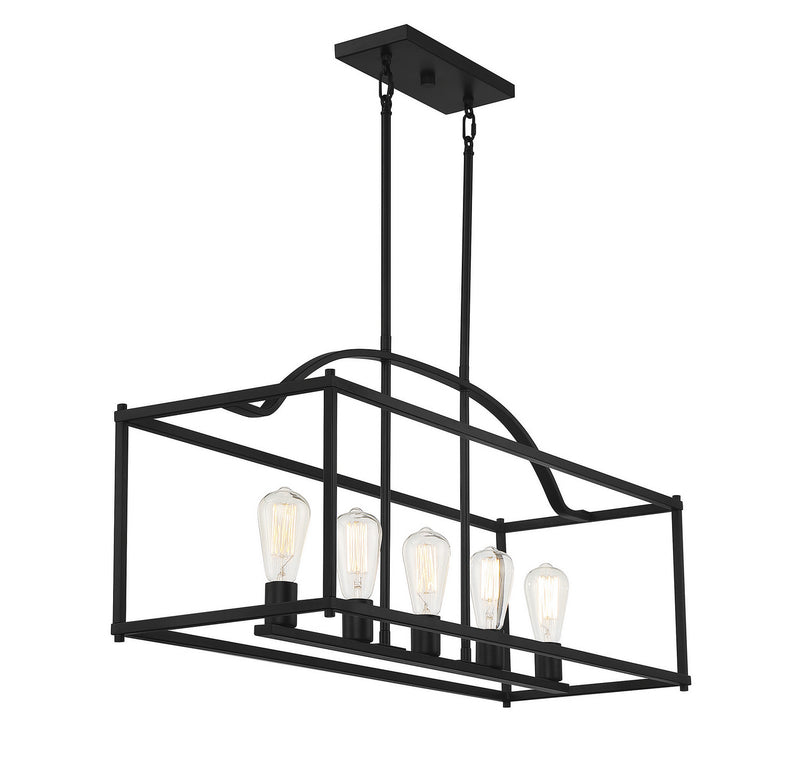 Five Light Linear Chandelier<br /><span style="color:#4AB0CE;">Entrega: 4-10 dias en USA</span><br /><span style="color:#4AB0CE;font-size:60%;">PREGUNTE POR ENTREGA EN PANAMA</span><br />Collection: Palladian<br />Finish: Matte Black