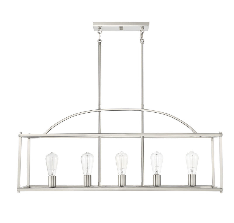 Five Light Linear Chandelier<br /><span style="color:#4AB0CE;">Entrega: 4-10 dias en USA</span><br /><span style="color:#4AB0CE;font-size:60%;">PREGUNTE POR ENTREGA EN PANAMA</span><br />Collection: Palladian<br />Finish: Satin Nickel