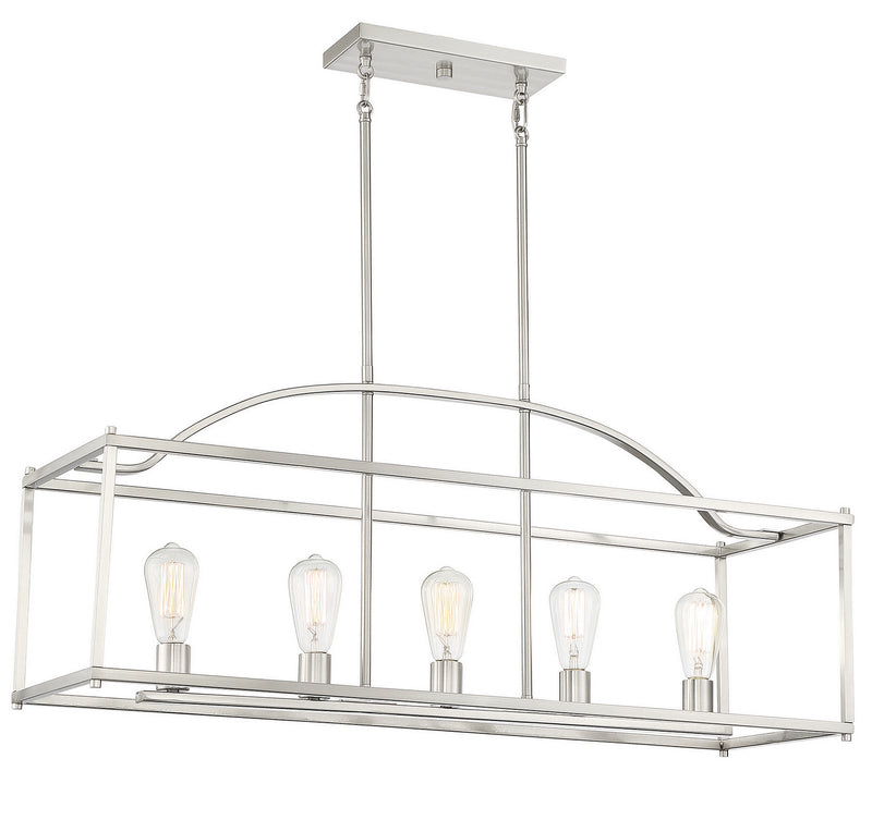 Five Light Linear Chandelier<br /><span style="color:#4AB0CE;">Entrega: 4-10 dias en USA</span><br /><span style="color:#4AB0CE;font-size:60%;">PREGUNTE POR ENTREGA EN PANAMA</span><br />Collection: Palladian<br />Finish: Satin Nickel