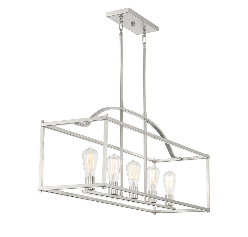 Five Light Linear Chandelier<br /><span style="color:#4AB0CE;">Entrega: 4-10 dias en USA</span><br /><span style="color:#4AB0CE;font-size:60%;">PREGUNTE POR ENTREGA EN PANAMA</span><br />Collection: Palladian<br />Finish: Satin Nickel