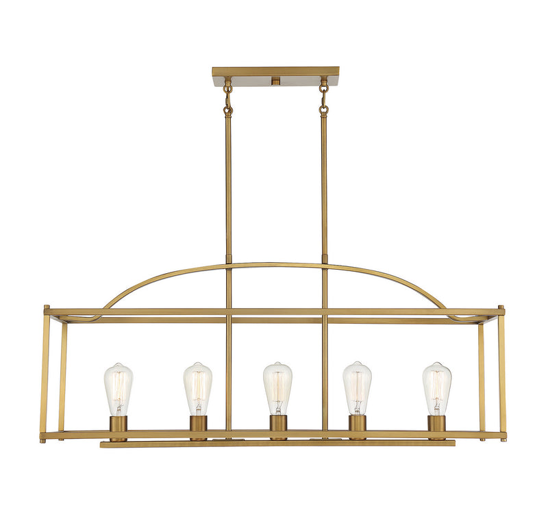 Five Light Linear Chandelier<br /><span style="color:#4AB0CE;">Entrega: 4-10 dias en USA</span><br /><span style="color:#4AB0CE;font-size:60%;">PREGUNTE POR ENTREGA EN PANAMA</span><br />Collection: Palladian<br />Finish: Warm Brass