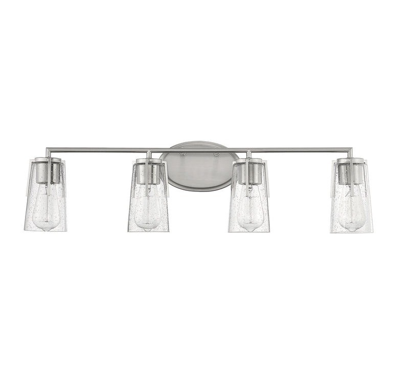Four Light Bath Bar<br /><span style="color:#4AB0CE;">Entrega: 4-10 dias en USA</span><br /><span style="color:#4AB0CE;font-size:60%;">PREGUNTE POR ENTREGA EN PANAMA</span><br />Collection: Sacremento<br />Finish: Satin Nickel