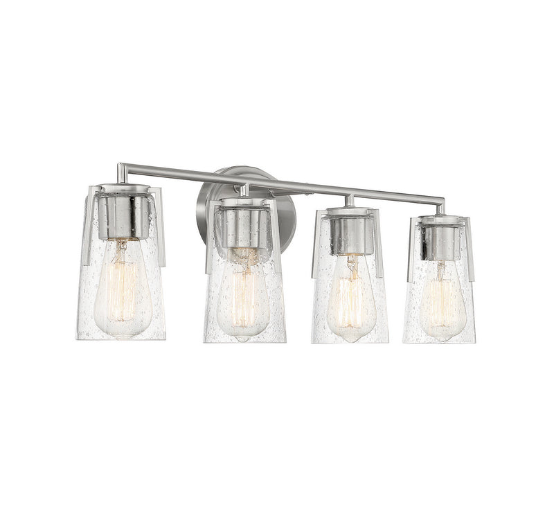 Four Light Bath Bar<br /><span style="color:#4AB0CE;">Entrega: 4-10 dias en USA</span><br /><span style="color:#4AB0CE;font-size:60%;">PREGUNTE POR ENTREGA EN PANAMA</span><br />Collection: Sacremento<br />Finish: Satin Nickel
