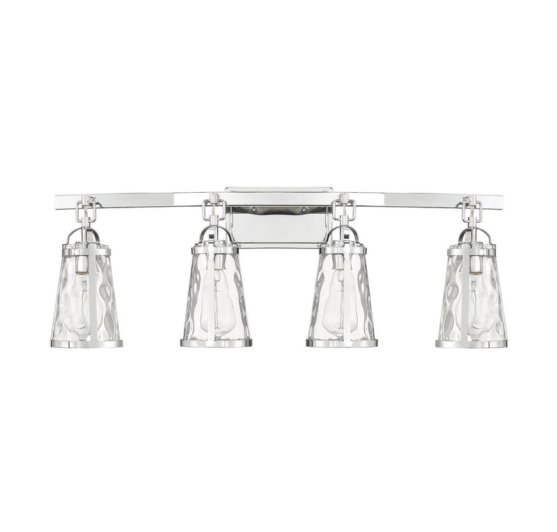 Four Light Bath Bar<br /><span style="color:#4AB0CE;">Entrega: 4-10 dias en USA</span><br /><span style="color:#4AB0CE;font-size:60%;">PREGUNTE POR ENTREGA EN PANAMA</span><br />Collection: Albany<br />Finish: Polished Chrome