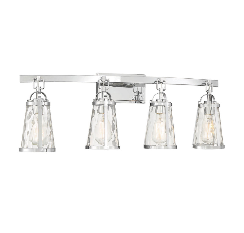 Four Light Bath Bar<br /><span style="color:#4AB0CE;">Entrega: 4-10 dias en USA</span><br /><span style="color:#4AB0CE;font-size:60%;">PREGUNTE POR ENTREGA EN PANAMA</span><br />Collection: Albany<br />Finish: Polished Chrome