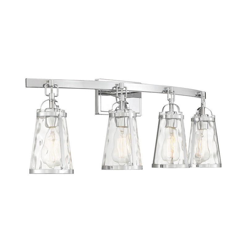 Four Light Bath Bar<br /><span style="color:#4AB0CE;">Entrega: 4-10 dias en USA</span><br /><span style="color:#4AB0CE;font-size:60%;">PREGUNTE POR ENTREGA EN PANAMA</span><br />Collection: Albany<br />Finish: Polished Chrome
