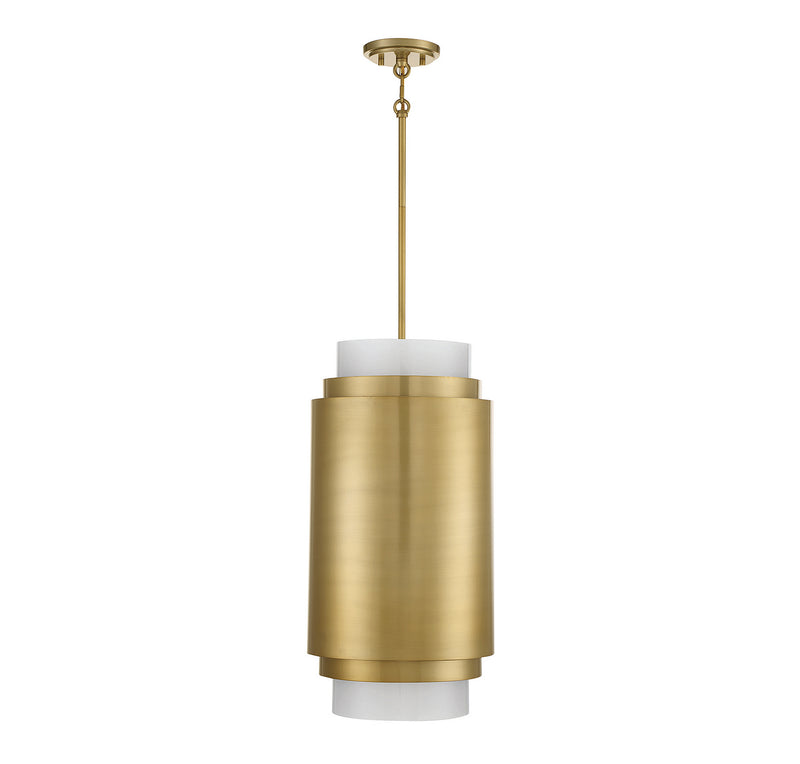 Three Light Pendant<br /><span style="color:#4AB0CE;">Entrega: 4-10 dias en USA</span><br /><span style="color:#4AB0CE;font-size:60%;">PREGUNTE POR ENTREGA EN PANAMA</span><br />Collection: Beacon<br />Finish: Burnished Brass