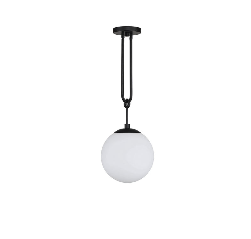 One Light Pendant<br /><span style="color:#4AB0CE;">Entrega: 4-10 dias en USA</span><br /><span style="color:#4AB0CE;font-size:60%;">PREGUNTE POR ENTREGA EN PANAMA</span><br />Collection: Becker<br />Finish: Matte Black