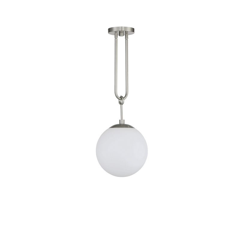 One Light Pendant<br /><span style="color:#4AB0CE;">Entrega: 4-10 dias en USA</span><br /><span style="color:#4AB0CE;font-size:60%;">PREGUNTE POR ENTREGA EN PANAMA</span><br />Collection: Becker<br />Finish: Satin Nickel