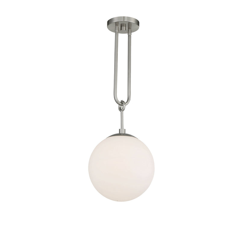 One Light Pendant<br /><span style="color:#4AB0CE;">Entrega: 4-10 dias en USA</span><br /><span style="color:#4AB0CE;font-size:60%;">PREGUNTE POR ENTREGA EN PANAMA</span><br />Collection: Becker<br />Finish: Satin Nickel