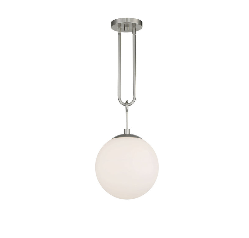 One Light Pendant<br /><span style="color:#4AB0CE;">Entrega: 4-10 dias en USA</span><br /><span style="color:#4AB0CE;font-size:60%;">PREGUNTE POR ENTREGA EN PANAMA</span><br />Collection: Becker<br />Finish: Satin Nickel