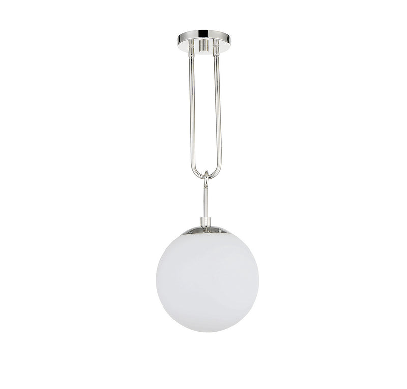 One Light Pendant<br /><span style="color:#4AB0CE;">Entrega: 4-10 dias en USA</span><br /><span style="color:#4AB0CE;font-size:60%;">PREGUNTE POR ENTREGA EN PANAMA</span><br />Collection: Becker<br />Finish: Polished Nickel