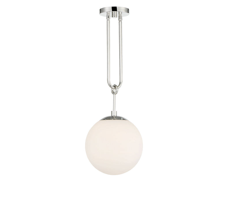 One Light Pendant<br /><span style="color:#4AB0CE;">Entrega: 4-10 dias en USA</span><br /><span style="color:#4AB0CE;font-size:60%;">PREGUNTE POR ENTREGA EN PANAMA</span><br />Collection: Becker<br />Finish: Polished Nickel