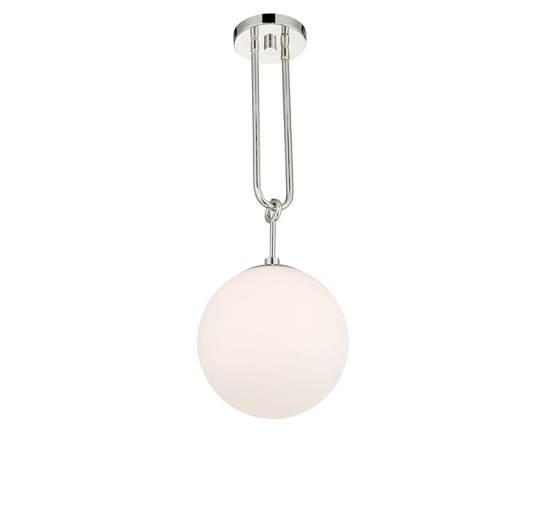 One Light Pendant<br /><span style="color:#4AB0CE;">Entrega: 4-10 dias en USA</span><br /><span style="color:#4AB0CE;font-size:60%;">PREGUNTE POR ENTREGA EN PANAMA</span><br />Collection: Becker<br />Finish: Polished Nickel