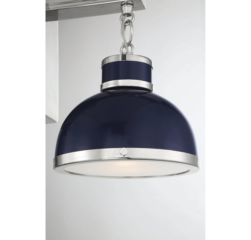 Savoy House - 9-8884-1-174 - One Light Wall Sconce - Corning - Navy with Polished Nickel Accents