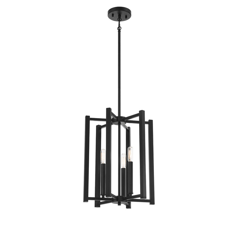 Three Light Pendant<br /><span style="color:#4AB0CE;">Entrega: 4-10 dias en USA</span><br /><span style="color:#4AB0CE;font-size:60%;">PREGUNTE POR ENTREGA EN PANAMA</span><br />Collection: Benson<br />Finish: Matte Black