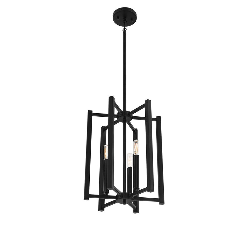 Three Light Pendant<br /><span style="color:#4AB0CE;">Entrega: 4-10 dias en USA</span><br /><span style="color:#4AB0CE;font-size:60%;">PREGUNTE POR ENTREGA EN PANAMA</span><br />Collection: Benson<br />Finish: Matte Black