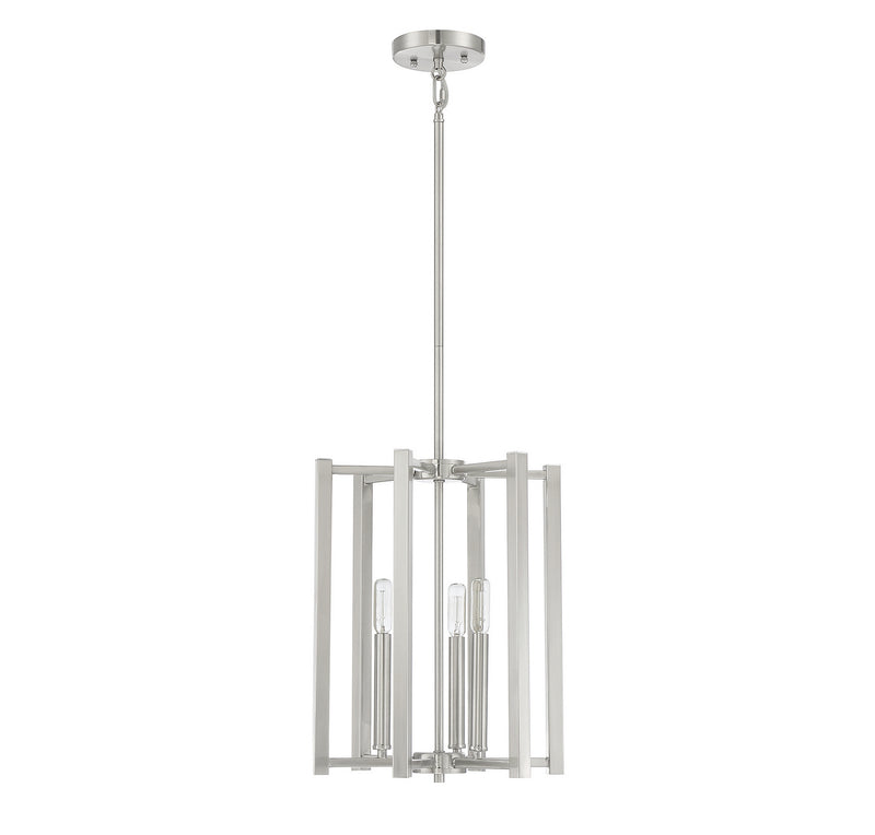 Three Light Pendant<br /><span style="color:#4AB0CE;">Entrega: 4-10 dias en USA</span><br /><span style="color:#4AB0CE;font-size:60%;">PREGUNTE POR ENTREGA EN PANAMA</span><br />Collection: Benson<br />Finish: Satin Nickel