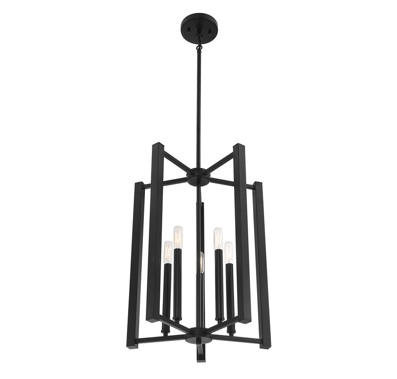 Five Light Pendant<br /><span style="color:#4AB0CE;">Entrega: 4-10 dias en USA</span><br /><span style="color:#4AB0CE;font-size:60%;">PREGUNTE POR ENTREGA EN PANAMA</span><br />Collection: Benson<br />Finish: Matte Black