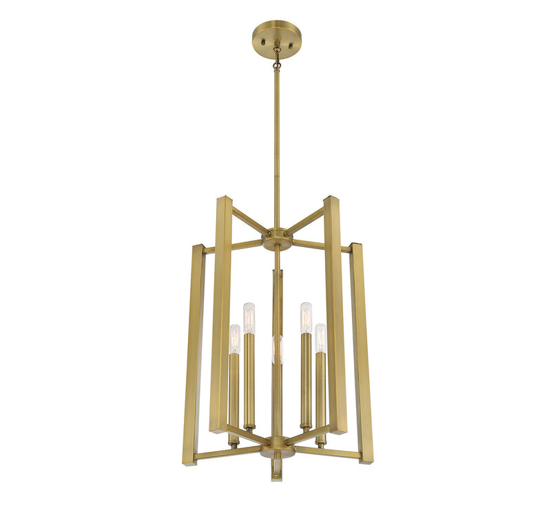 Five Light Pendant<br /><span style="color:#4AB0CE;">Entrega: 4-10 dias en USA</span><br /><span style="color:#4AB0CE;font-size:60%;">PREGUNTE POR ENTREGA EN PANAMA</span><br />Collection: Benson<br />Finish: Warm Brass