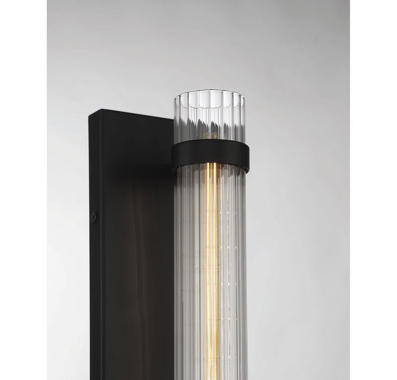 One Light Wall Sconce<br /><span style="color:#4AB0CE;">Entrega: 4-10 dias en USA</span><br /><span style="color:#4AB0CE;font-size:60%;">PREGUNTE POR ENTREGA EN PANAMA</span><br />Collection: Willmar<br />Finish: Matte Black