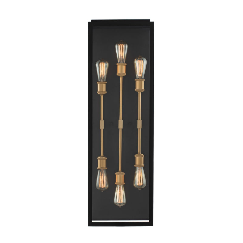 Six Light Wall Sconce<br /><span style="color:#4AB0CE;">Entrega: 4-10 dias en USA</span><br /><span style="color:#4AB0CE;font-size:60%;">PREGUNTE POR ENTREGA EN PANAMA</span><br />Collection: Ashland<br />Finish: Matte Black w Sanded Gold