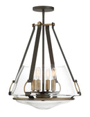 Minka-Lavery - 3904-107 - Four Light Pendant/Semi Flush Mount - Eden Valley - Smoked Iron w/Aged Gold