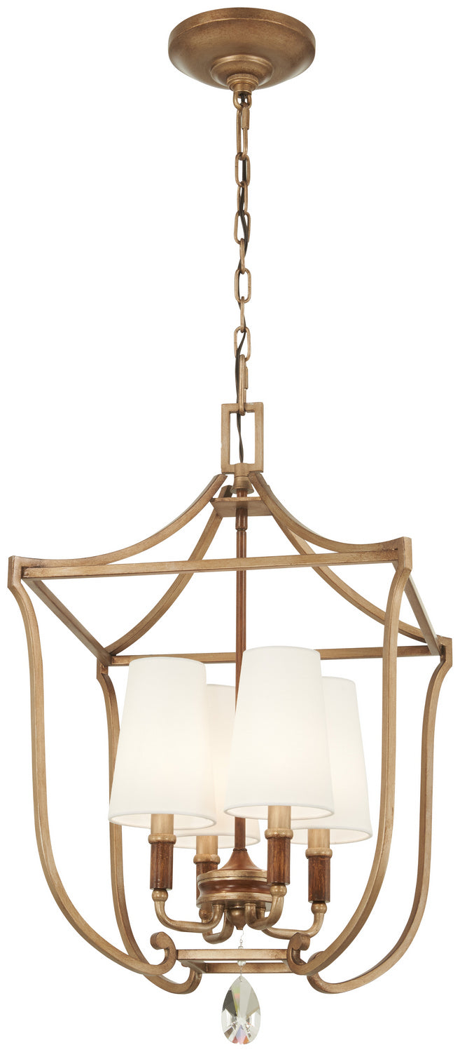 Metropolitan - N6553-690 - Four Light Pendant - Magnolia Manor - Pale Gold W/ Distressed Bronze