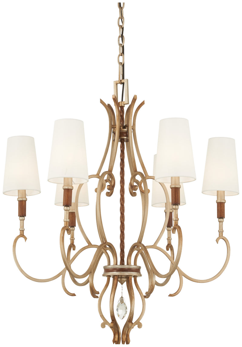 Metropolitan - N6557-690 - Six Light Chandelier - Magnolia Manor - Pale Gold W/ Distressed Bronze