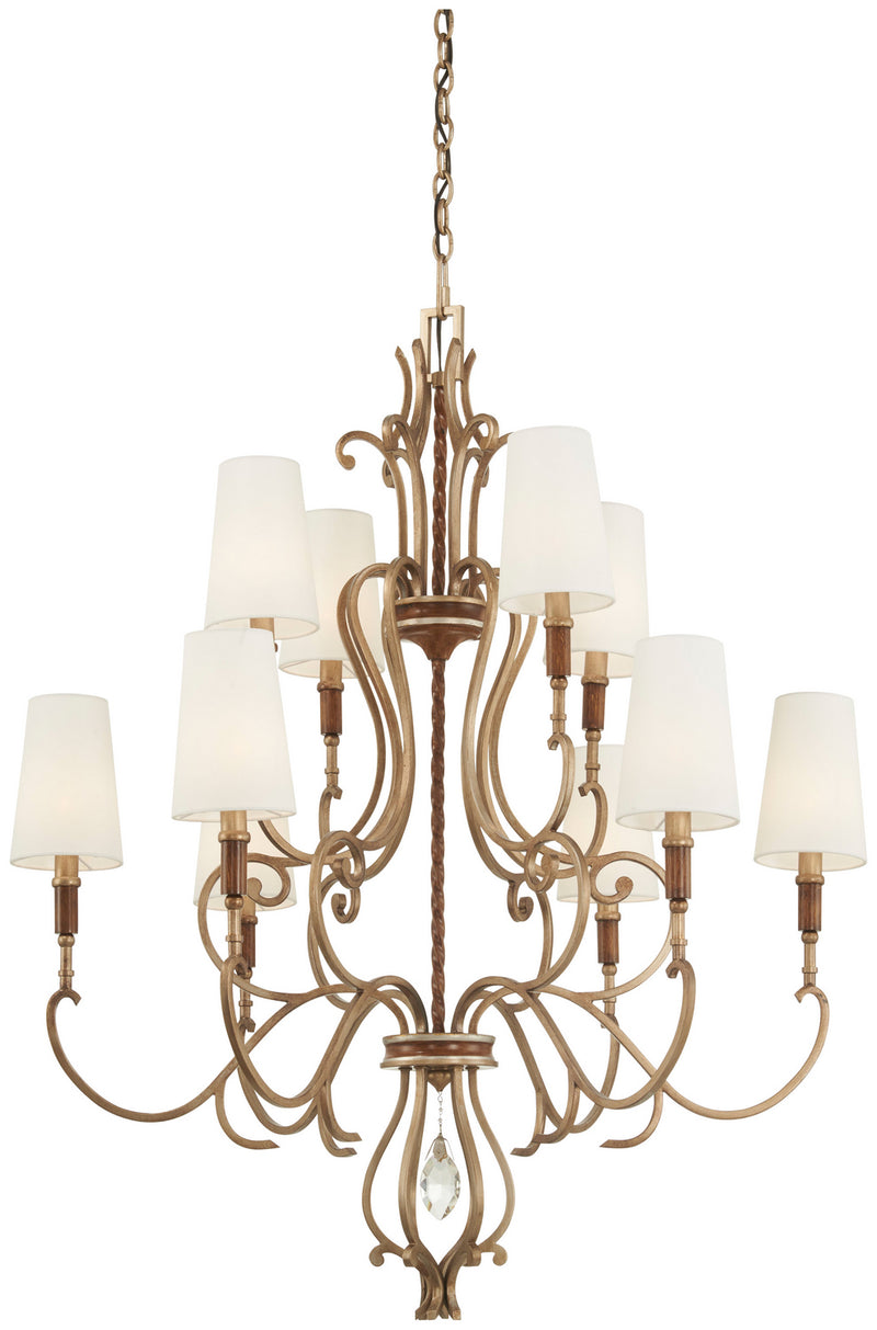 Metropolitan - N6558-690 - Ten Light Chandelier - Magnolia Manor - Pale Gold W/ Distressed Bronze