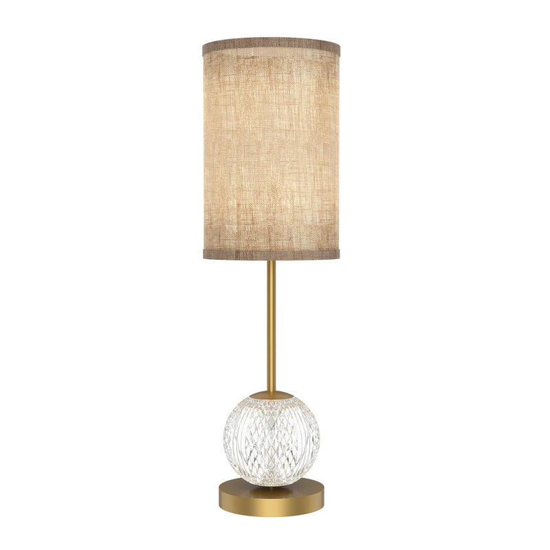 Alora - TL321201NBWL - LED Lamp - Marni - Natural Brass/White Linen