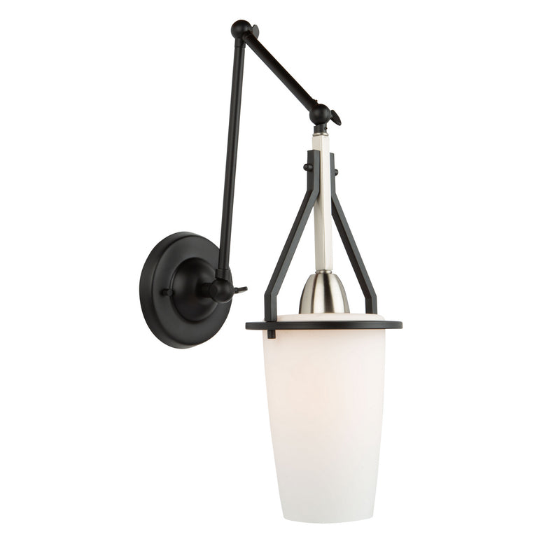 One Light Sconce/Pendant<br /><span style="color:#4AB0CE;">Entrega: 4-10 dias en USA</span><br /><span style="color:#4AB0CE;font-size:60%;">PREGUNTE POR ENTREGA EN PANAMA</span><br />Collection: Brydon<br />Finish: Black and Brushed Nickel