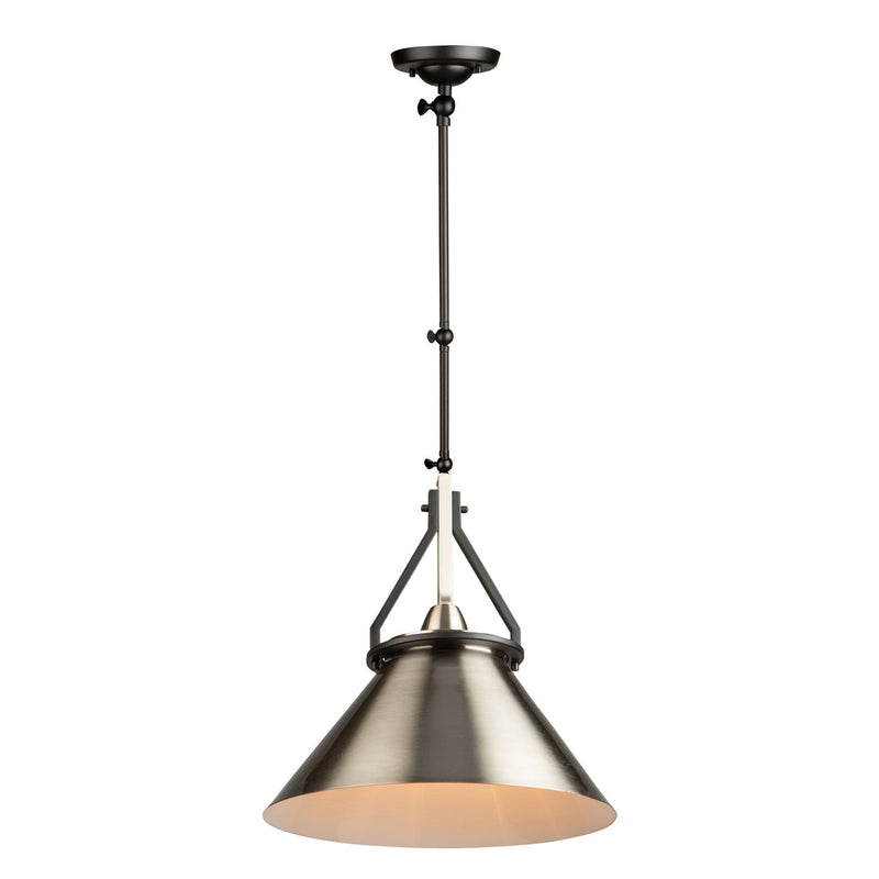 One Light Sconce/Pendant<br /><span style="color:#4AB0CE;">Entrega: 4-10 dias en USA</span><br /><span style="color:#4AB0CE;font-size:60%;">PREGUNTE POR ENTREGA EN PANAMA</span><br />Collection: Brydon<br />Finish: Black and Brushed Nickel