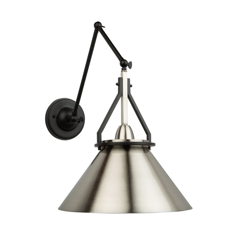 One Light Sconce/Pendant<br /><span style="color:#4AB0CE;">Entrega: 4-10 dias en USA</span><br /><span style="color:#4AB0CE;font-size:60%;">PREGUNTE POR ENTREGA EN PANAMA</span><br />Collection: Brydon<br />Finish: Black and Brushed Nickel